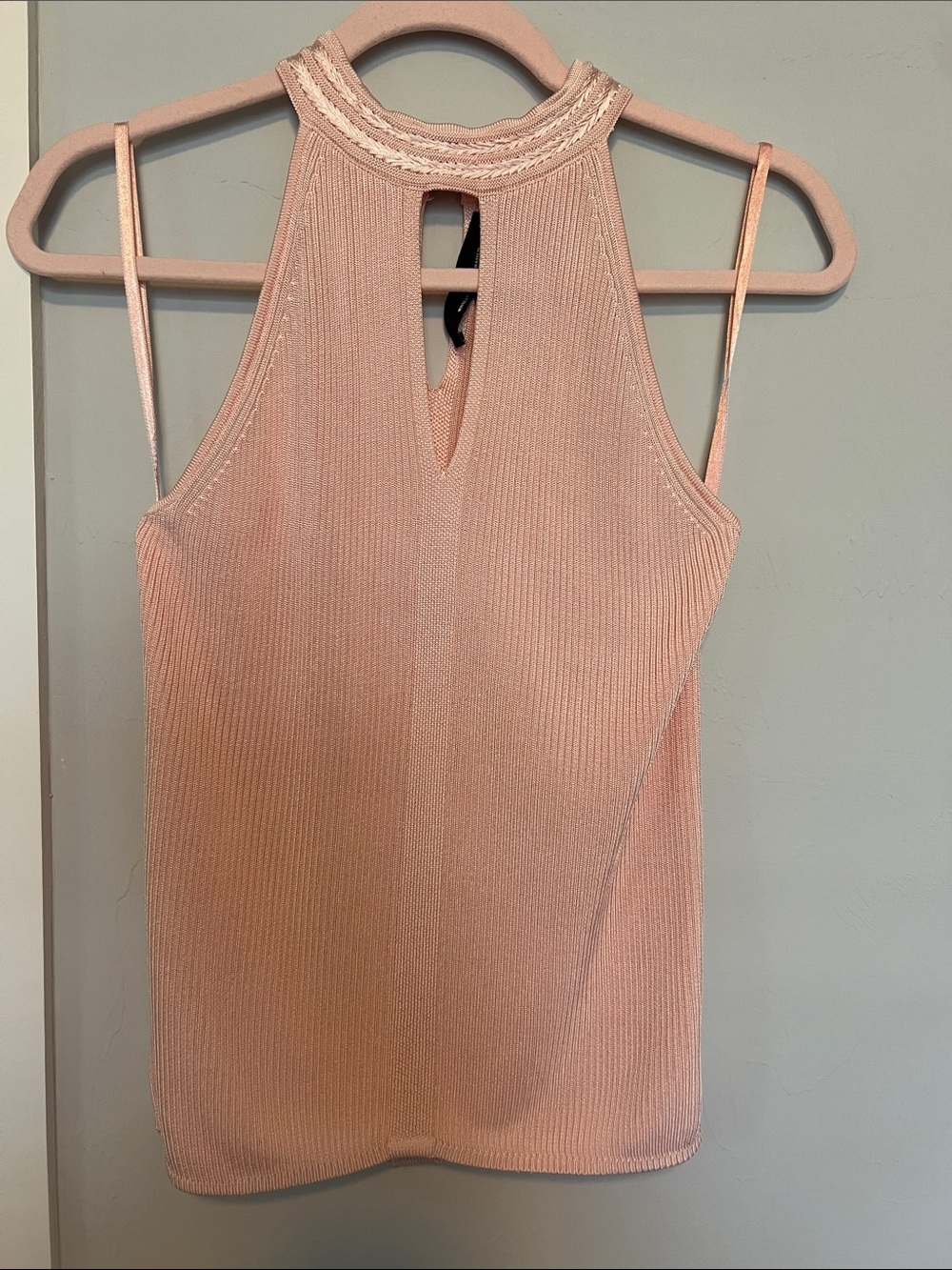 White House Black Market pink braided halter top